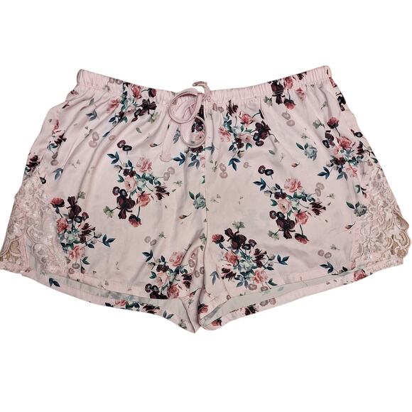 Ted Baker drawstring waist Pastel Floral Lace Trim Satin Sleep Shorts - Small - Picture 8 of 8